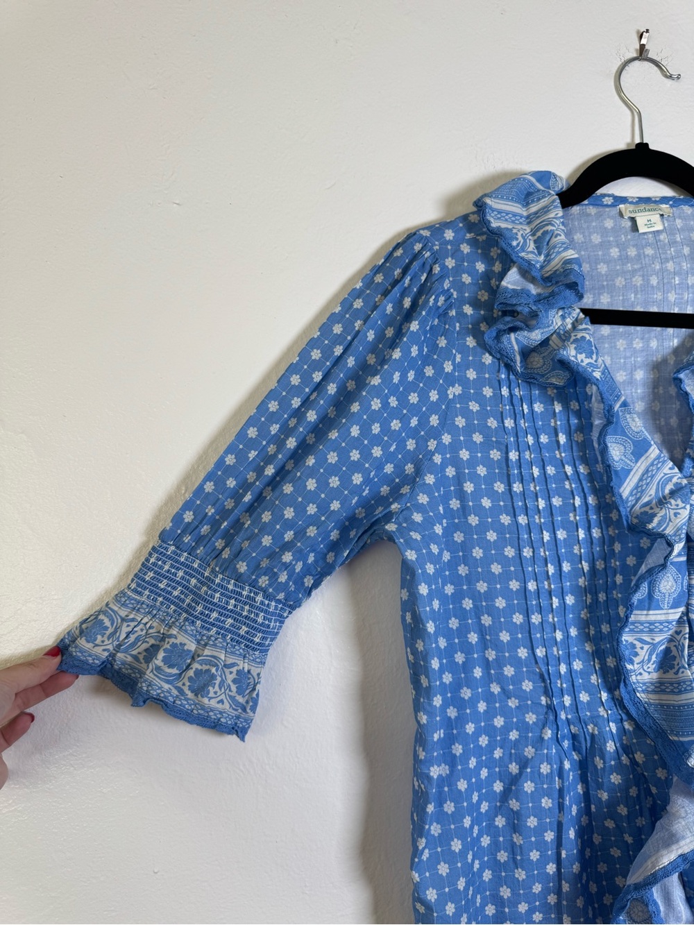 Sundance Darcy Ruffle Boho Button Up Top - Picture 7 of 14